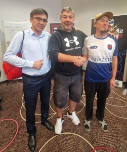 Gary Hogan with chess friends from Kyrgyzstan