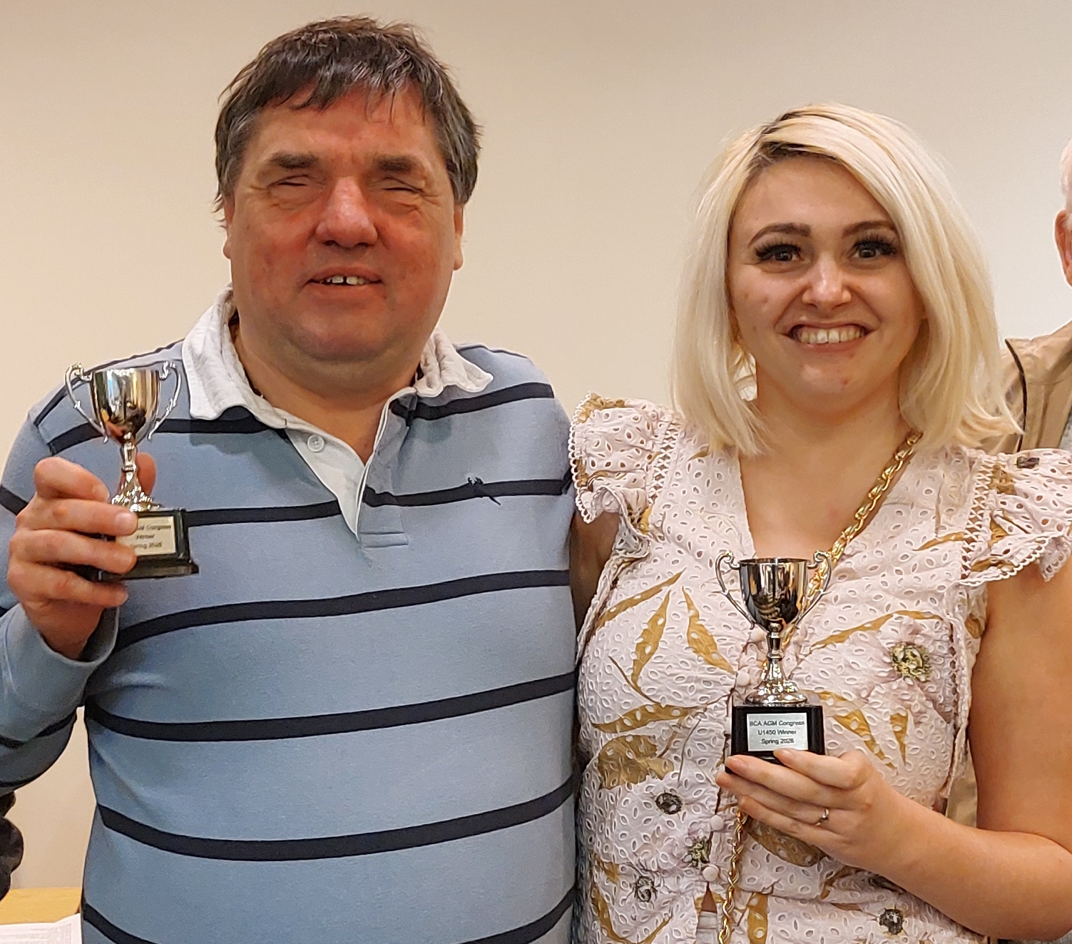 2026 AGM Trophy winners: Open - Chris Ross (L), Challengers - Rosie Irwin